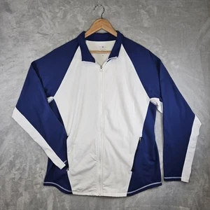 LuluLemon Men's Athletic Jacket Large Blue White Full Zip CA 35801 RN 106359 - Picture 1 of 16