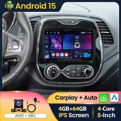 4+64GB Android 15.0 Für Renault Captur MK1 2013-2019 Apple Carplay Autoradio GPS - Bild 1 von 4