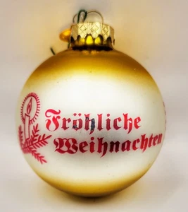 Bronner's Glass Christmas Ornament German Customs Fröhliche Weihnachten Germany - Picture 1 of 5
