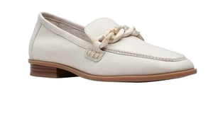 Clarks Sarafyna Iris elegante Damenschuhe weißes Leder Größe 11M, wenig getragen - Bild 1 von 6
