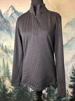 Pullover REI Co-op para mujer talla mediana 1/4 cremallera teñido espacial negro Foto 1 de 4