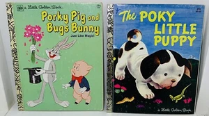 PORKY PIG & BUGS BUNNY Just Like Magic + POKY LITTLE PUPPY Little Golden Books - Imagen 1 de 6