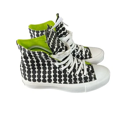 全新带盒 匡威 Marimekko All Star Chuck 高帮鞋 黑色 波尔卡圆点 女式 5 码 — 第 1/4 张图片