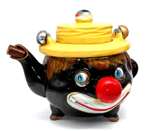 Antique Vintage 1940's Thames Tilso Redware Clown Teapot *AMERICANA 6.5" x 8" - Picture 1 of 14