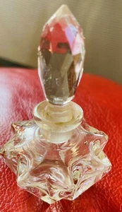 Perfume Bottle w Ground Stopper Beveled Glass 4" Octagon Clear Crystal Vintage - Picture 1 of 6