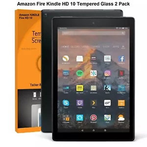 Tempered Glass Protector For Amazon Fire HD 10 9th Gen (2019) 10.1"  **2 Pack** - Picture 1 of 5