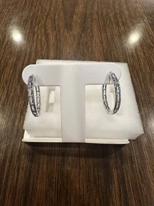 BP Simply Hoops RBP7104 The Carlotta Hoop Aquamarine CZ rhodium - Picture 1 of 2