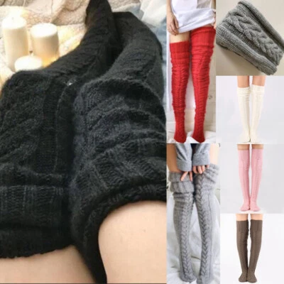 Strick Damen Socken Warm Overknee Kniesocken Knielang Strümpfe Blickdicht Hosen - Bild 1 von 4