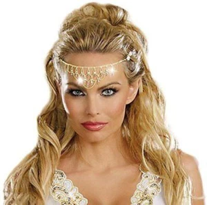 DREAMGIRL GLITTERING RHINESTONE GOLD HEADPIECE HALLOWEEN COSTUME ACCESSORY - Picture 1 of 1