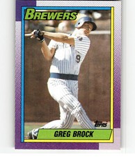 1990 Topps 139 Greg Brock   Milwaukee Brewers