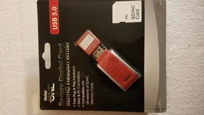 New Vivitar secure digital card SD/HC Reader/Writer  USB 3.0  VIV-3RW-SD-RED - Image 1 of 3