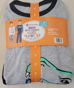 MEMBER'S MARK Boys' 4 Piece Fleece PJ Set In Dino, 7 - Picture 1 of 3