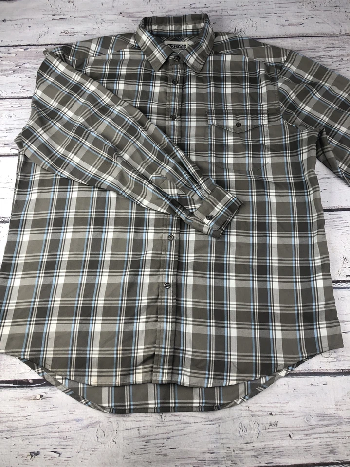 Camisa de franela a cuadros con botones calce relajado sublette Mountain Khakis para hombre, grande Foto 1 de 4