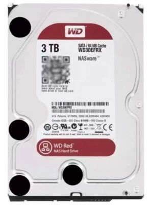 Western Digital NASware 3TB WD30EFRX 5400RPM SATA 3.5" Internal HDD PC CCTV - Image 1 of 4