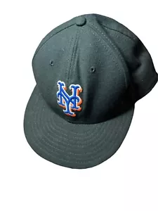 59Fifty NY Mets Black 7 1/4 Flat Brim Hat "Mehaffey" Embroidered on back - Picture 1 of 3