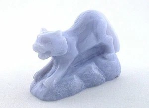 ENCAJE AZUL ÁGATA GATO TIGRE TALLA PIEDRA PRECIOSA TALLADA PIEDRA PRECIOSA NATURAL EBS5739 - Imagen 1 de 3