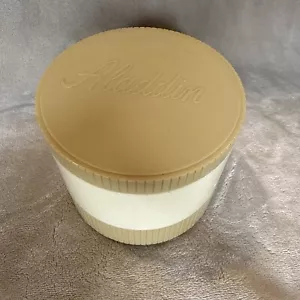 Vintage Aladdin Insulated Thermos Jar 8 oz Tan & Cream Model #7000 Food Soup - Picture 1 of 5