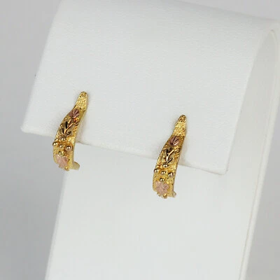 Landstrom's 10k Black Hills Gold Women's Half Hoop Stud Earrings - Image 1 of 2