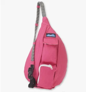 KAVU Mini Rope Bag Cotton Crossbody Sling Bag, Magenta NEW - Picture 1 of 7