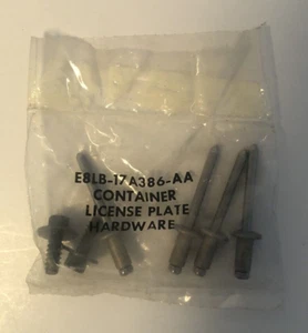 NOS OEM Ford Lincoln Container License Plate Frame Hardware Kit E8LB-17A386-AA - Foto 1 di 3