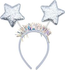 Kids Gils Christmas Sparkly Star Headband with Tinsel Xmas Gift Hairs Essential