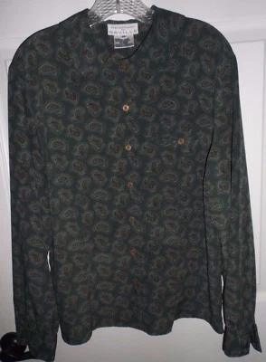 Blusa RENA ROWAN para SAVILLE Botón Abajo Verde Cachemira Mujer 12 Foto 1 de 4