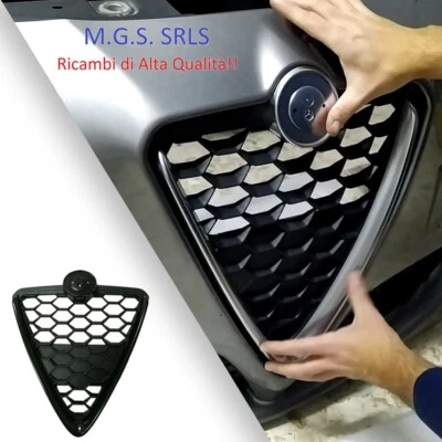 Scudo Nido d'ape NERO Lucido Alfa Romeo GIULIETTA 2010/16/19 -vedi VIDEO istruz. - Immagine 1 di 4