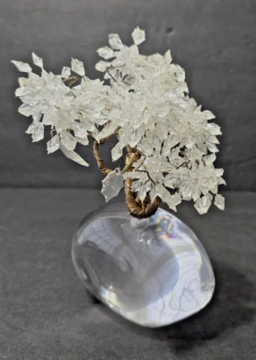 van teal signed tree of life sculpture lucite metal rare vintage 6.5in tall - Image 1 of 4
