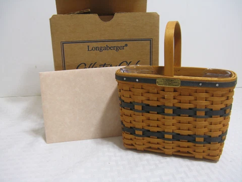 Longaberger Collector's Club 2000 Bread & Milk Basket Mini COA Liner Prot Box Cover