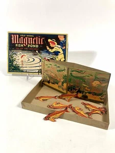 Gold Medal MAGNETIC FISH POND Antique Children's Game || Transogram Co. - Picture 1 of 9