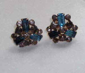 De colección STAR ART Turquesa Estrás Tornillo Trasero Pendientes Set 1/20 12KT ORO RELLENO - Imagen 1 de 17