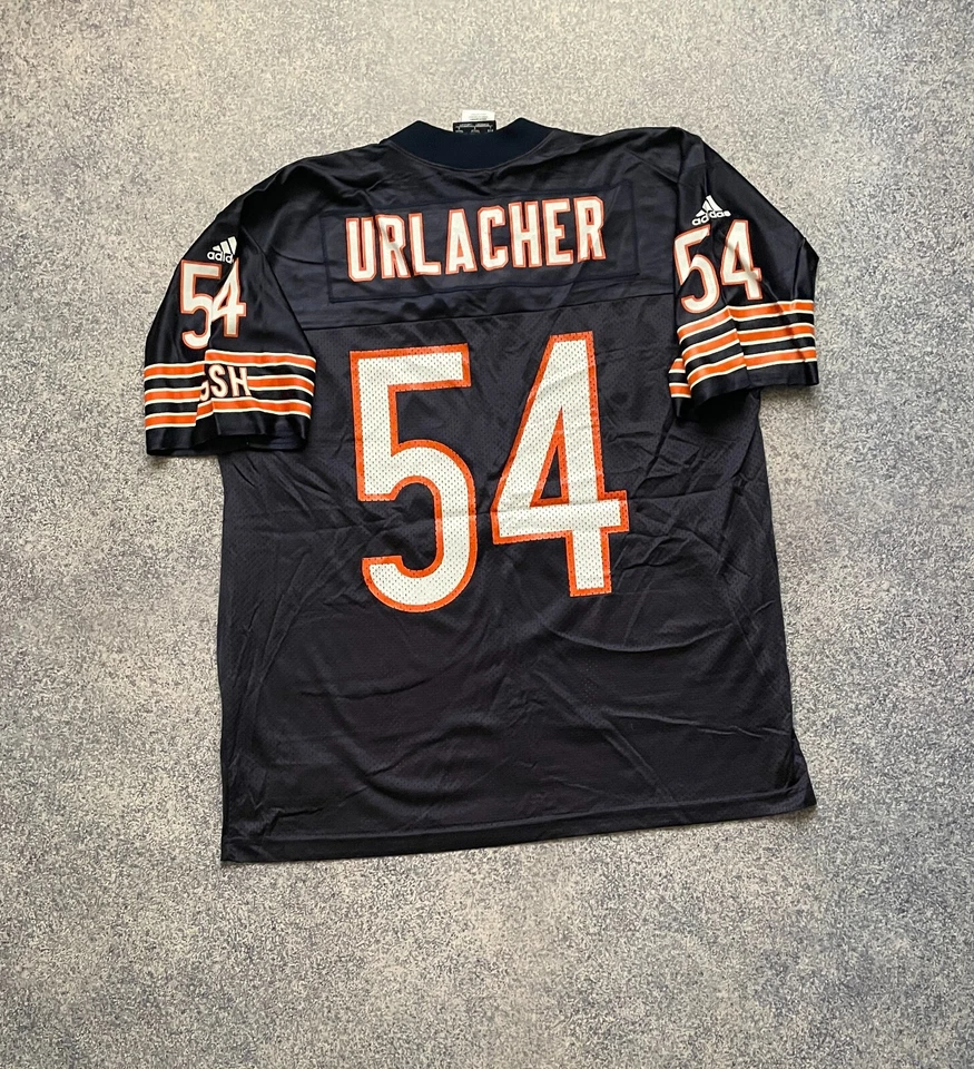 Camiseta deportiva vintage Brian Urlacher #54 Chicago Bears ADIDAS azul marino gráfica talla L Foto 1 de 4