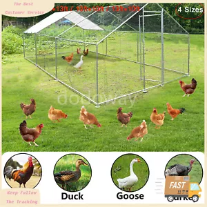 10ftx10ft Chicken Coop Outdoor Wooden Rabbit Hutch Poultry House with Run Cage - Picture 1 of 9