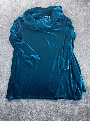 Sudadera para mujer Soft Surroundings capucha L terciopelo elástico pulóver verde Foto 1 de 4