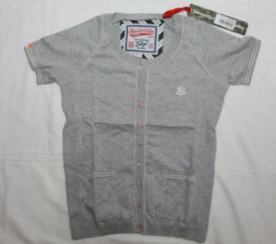 New Superdry Women's Short Sleeve Cardigan Sweater Button Top Super Cute! - Image 1 of 3