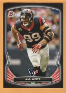 J.J. Watt Houston Texans 2014 Bowman Black #17 Pewaukee Wisconsin Badgers - Imagen 1 de 2