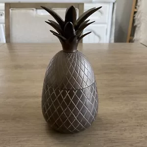 Vintage Messing Ananas Schmuck Halter Kanister schwer Mitte des Jahrhunderts modern - Bild 1 von 6