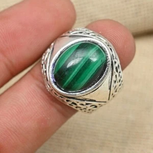 Malachite Gemstone Ring Handmade 925 Sterling Silver Anniversary Woman Ring MS87 - Picture 1 of 4