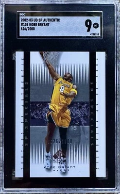 2002-03 SP AUTHENTIC SP SPECIALS /2000 KOBE BRYANT SGC 9 - Image 1 of 2