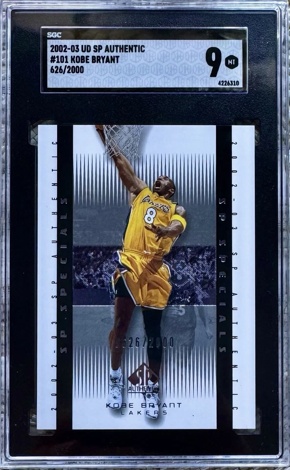 2002-03 SP AUTHENTIC SP SPECIALS /2000 KOBE BRYANT SGC 9 - Image 1 of 2
