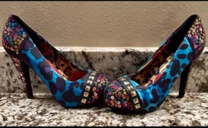 Iron Fist X Marks The Spot Platform Sequin Sleazy 6in Heel Size 7 Women Studded - Picture 1 of 10