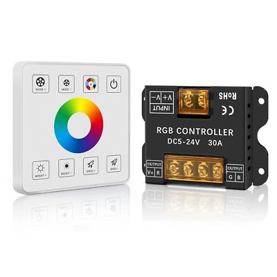 RGB LED Strip Controller RF Wireless Remote Control 5050 3528 Touch Panel Dimmer - Image 1 of 4
