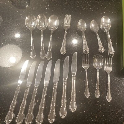 Tenedores de Cena FLEURETTE Sears Moda Acero Inoxidable Cubiertos Rosa Lote de 5 Foto 1 de 3