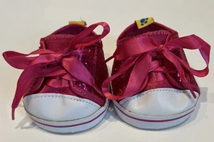 Build a Bear Workshop BABW Pink Sparkle Laced Shoes Sequins - Picture 1 of 7