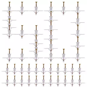 50/100pcs Plasterboard Wall Plugs and Screws Wall Fixing Expansion Plug Anchor - Picture 1 of 16