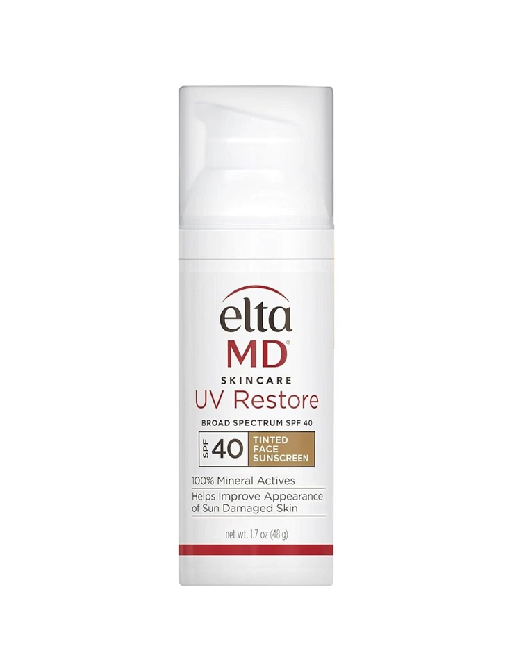 EltaMD UV Restore Tinted Sunscreen for Face SPF 40 Tinted Mineral Sunscreen ...