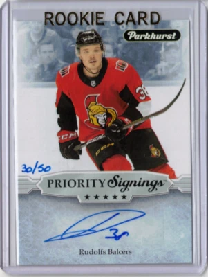 RUDOLFS BALCERS 19/20 Parkhurst Spring Promotion Priority Signings RC Autograph - Image 1 of 2