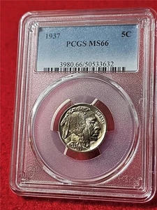1937 Buffalo Nickel PCGS MS 66 #MF-T4021 - Bild 1 von 2