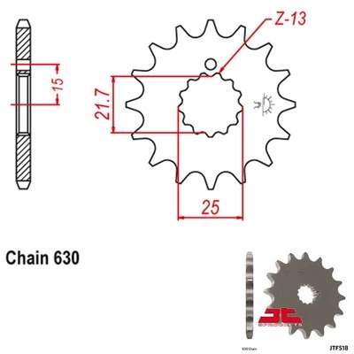 Piñones de contraeje JT Piñón 630 paso 16 dientes Suzuki GS1150ES (1985) Foto 1 de 2