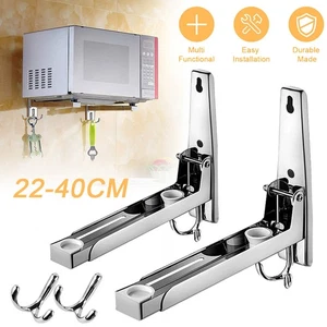 Supporto per Microonde 304 Acciaio Inox Supporto da Parete con Bracci Telescopici per Microonde - Foto 1 di 12